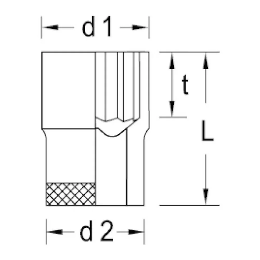 Soquete Sextavado Encaixe 1/2" CRV 1/2X18MM Gedore 19
