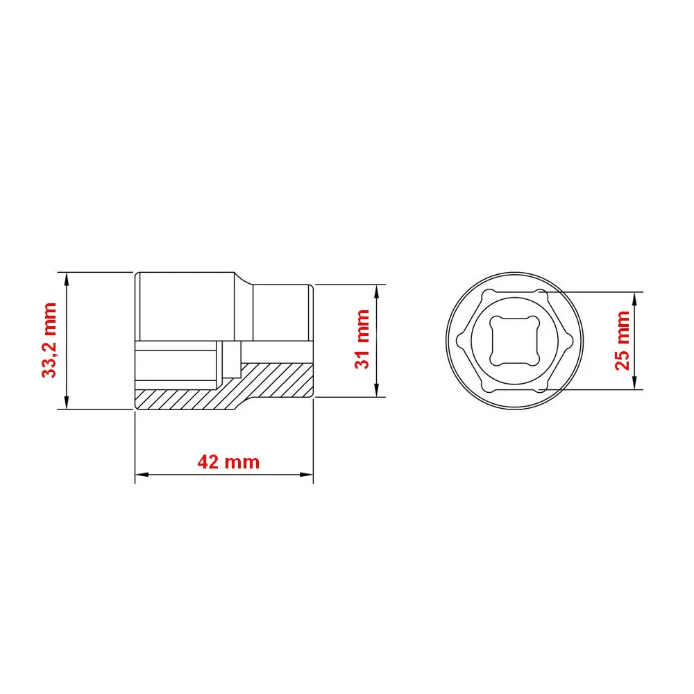 Soquete Sextavado Encaixe 1/2" CRV 1/2X25MM Tramontina Pro 44831/125