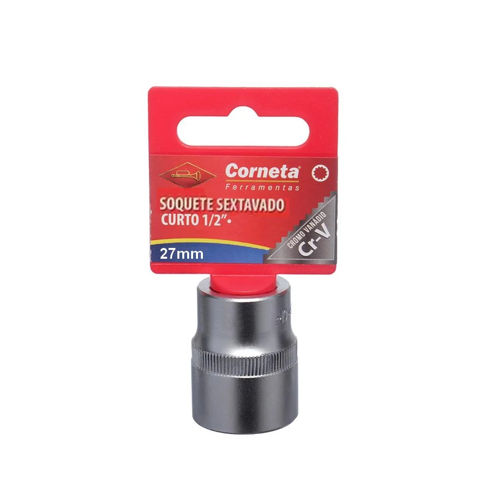 Soquete Sextavado Encaixe 1/2" CRV 1/2X27MM Corneta 3310227