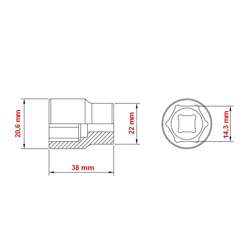 Soquete Sextavado Encaixe 1/2" CRV 1/2X9/16" Tramontina Pro 44832/105