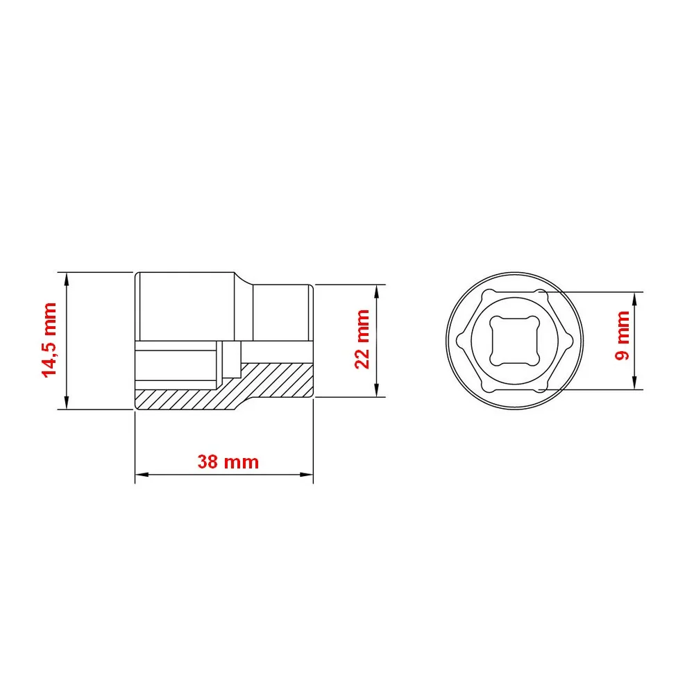 Soquete Sextavado Encaixe 1/2" CRV 1/2X9MM Tramontina Pro 44831/109