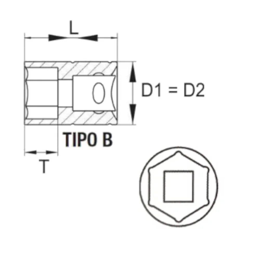 Soquete Sextavado Encaixe 1/2" CRV 1/2X15/16" Belzer 205513BX