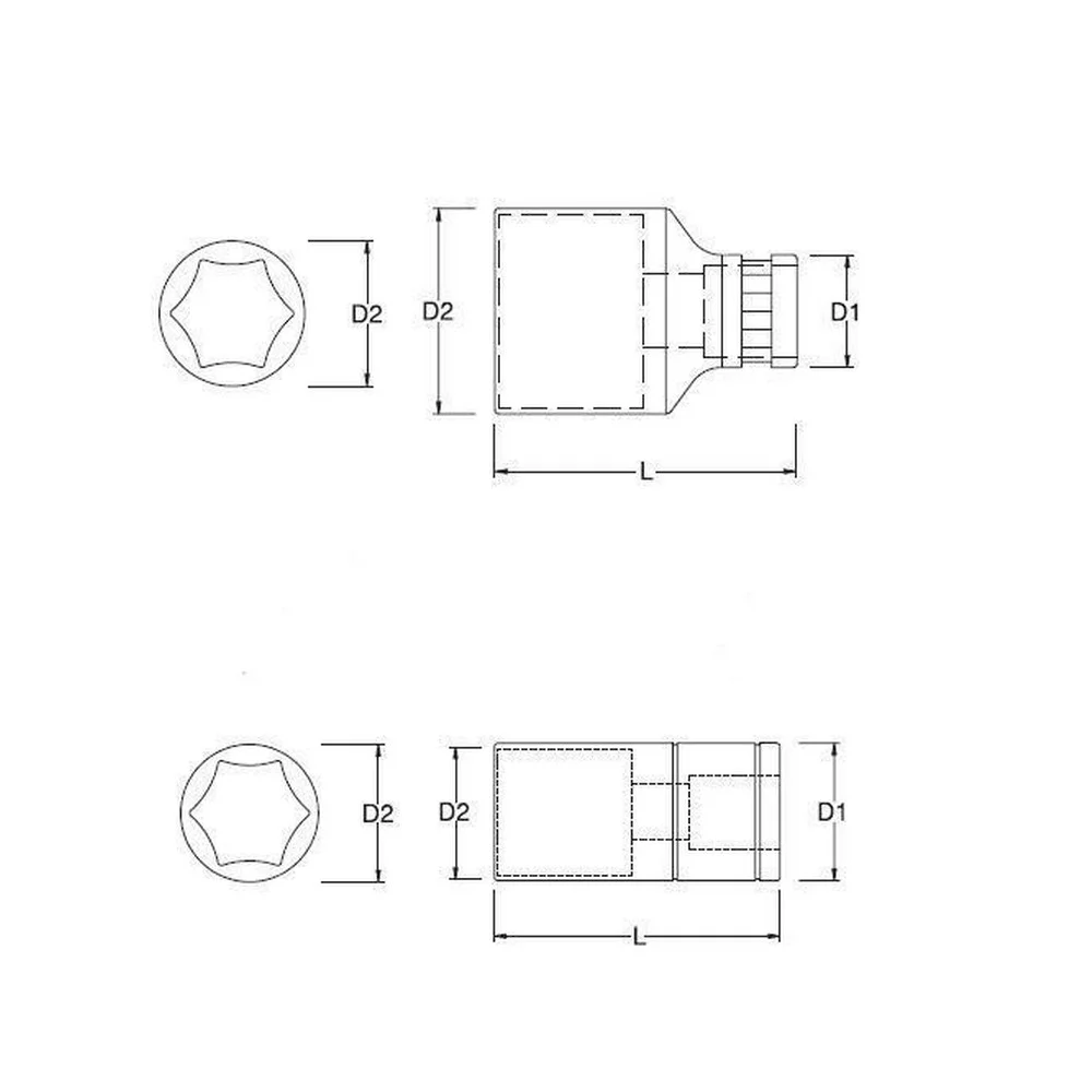 Soquete Sextavado Encaixe 3/4" CRV 3/4X1.3/4" Sata ST16316SC