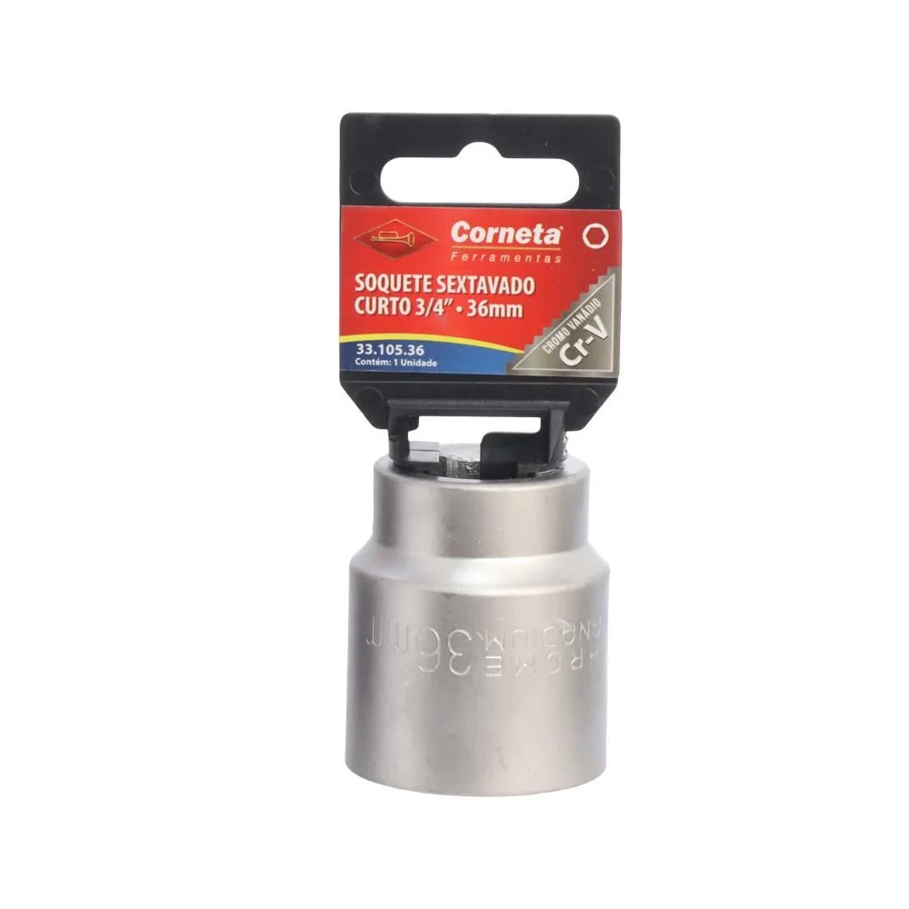 Soquete Sextavado Encaixe 3/4" CRV 3/4X36MM Corneta 3310536