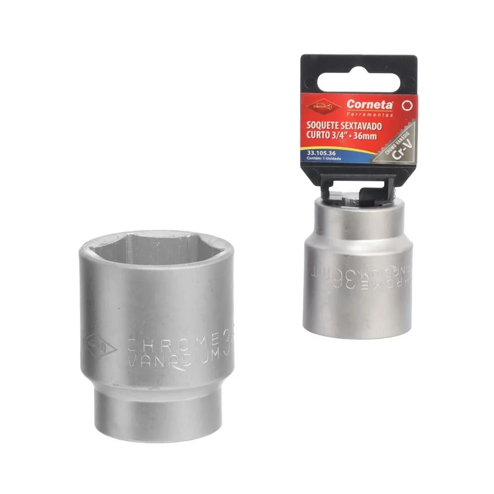 Soquete Sextavado Encaixe 3/4" CRV 3/4X36MM Corneta 3310536