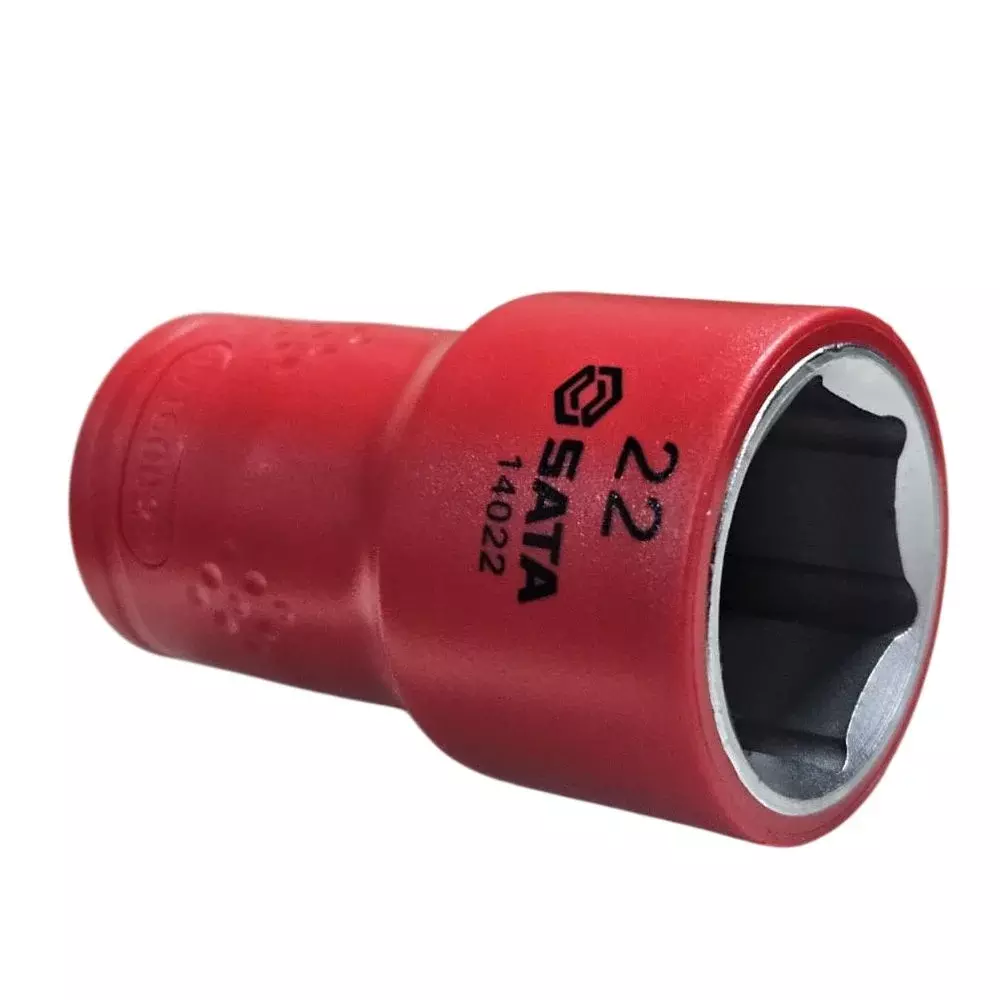 Soquete Sextavado Isolado 1000V VDE Encaixe 1/2" EN60900 CRV 1/2X22MM Sata ST14022SC