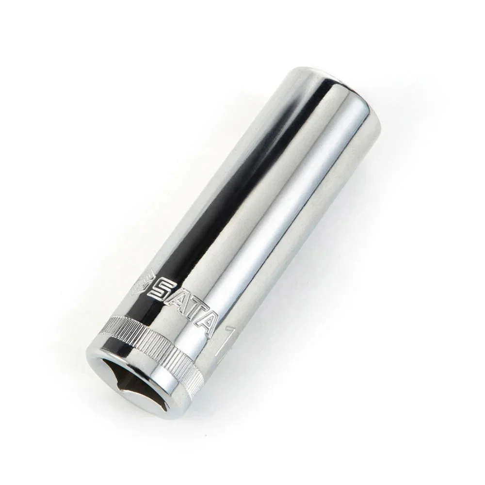 Soquete Sextavado Longo Encaixe 1/2" CRV 1/2X17MM Sata ST13408SC