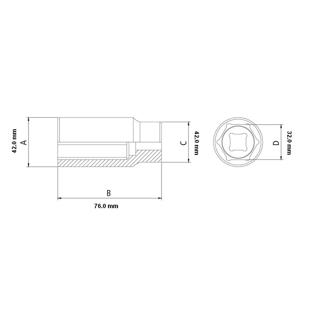 Soquete Sextavado Longo Encaixe 1/2" CRV 1/2X24MM Tramontina Pro 44802/124