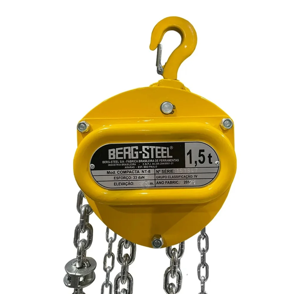 Talha Manual Compacta DE Corrente 1,5TX3M Berg Steel 1223NT8