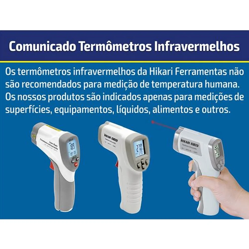 Termometro Digital Laser Infravermelho -50A550 CELSIUS Hikari HT-550