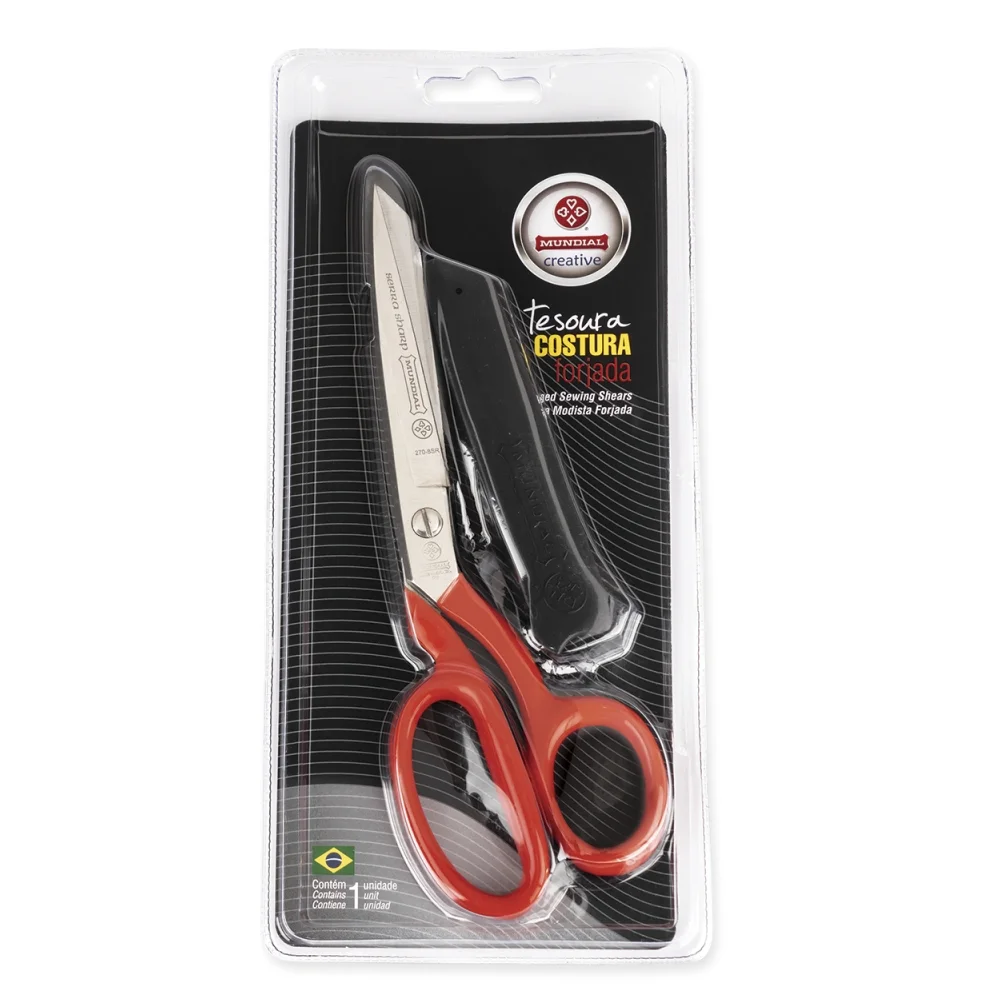 Tesoura de Costura Industrial Forjada Cabo Vermelho 8" Mundial 270-8SR