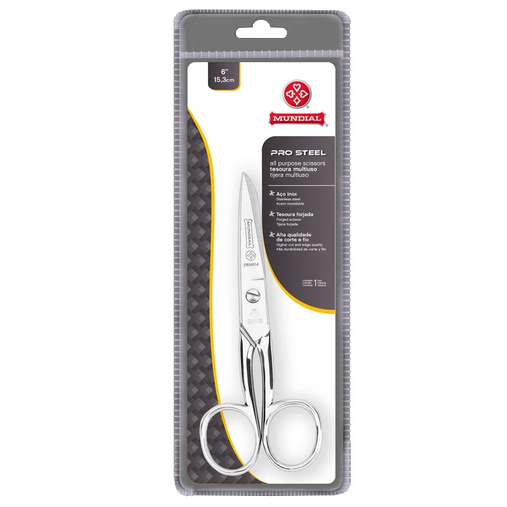 Tesoura Multiuso Pro Steel 6" Mundial CR3437-6