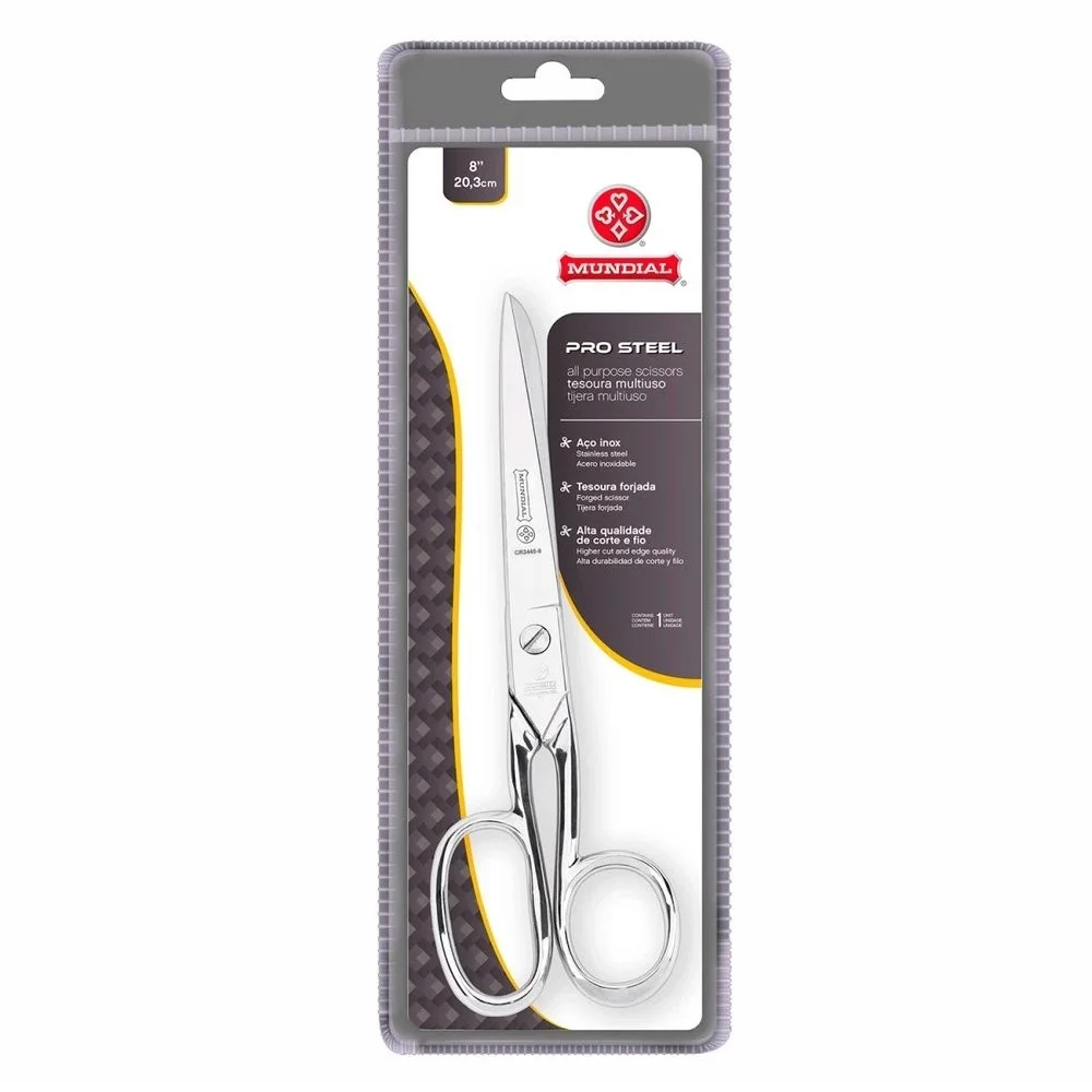 Tesoura Multiuso Pro Steel 8" Mundial CR3445-8