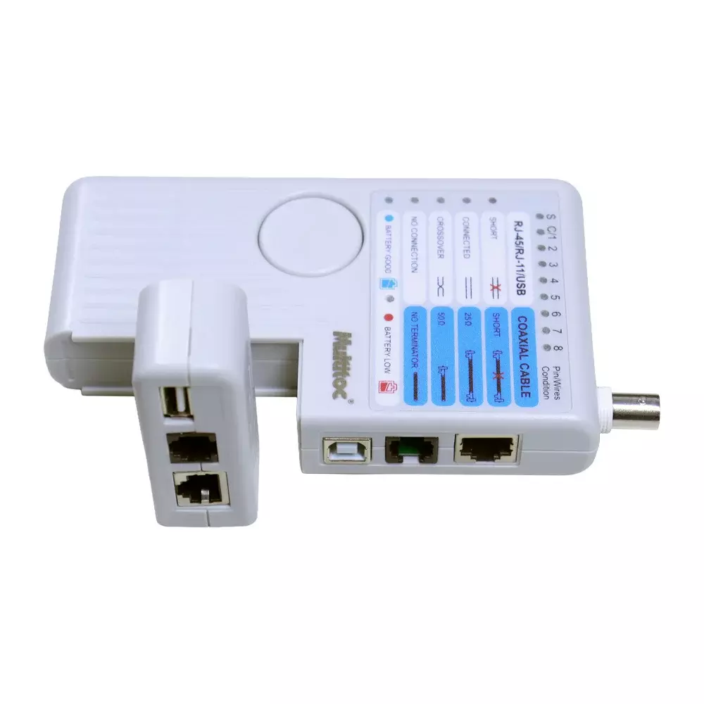 Teste de Cabo Rede Rj45/11/Usb Bnc Multitoc MT200