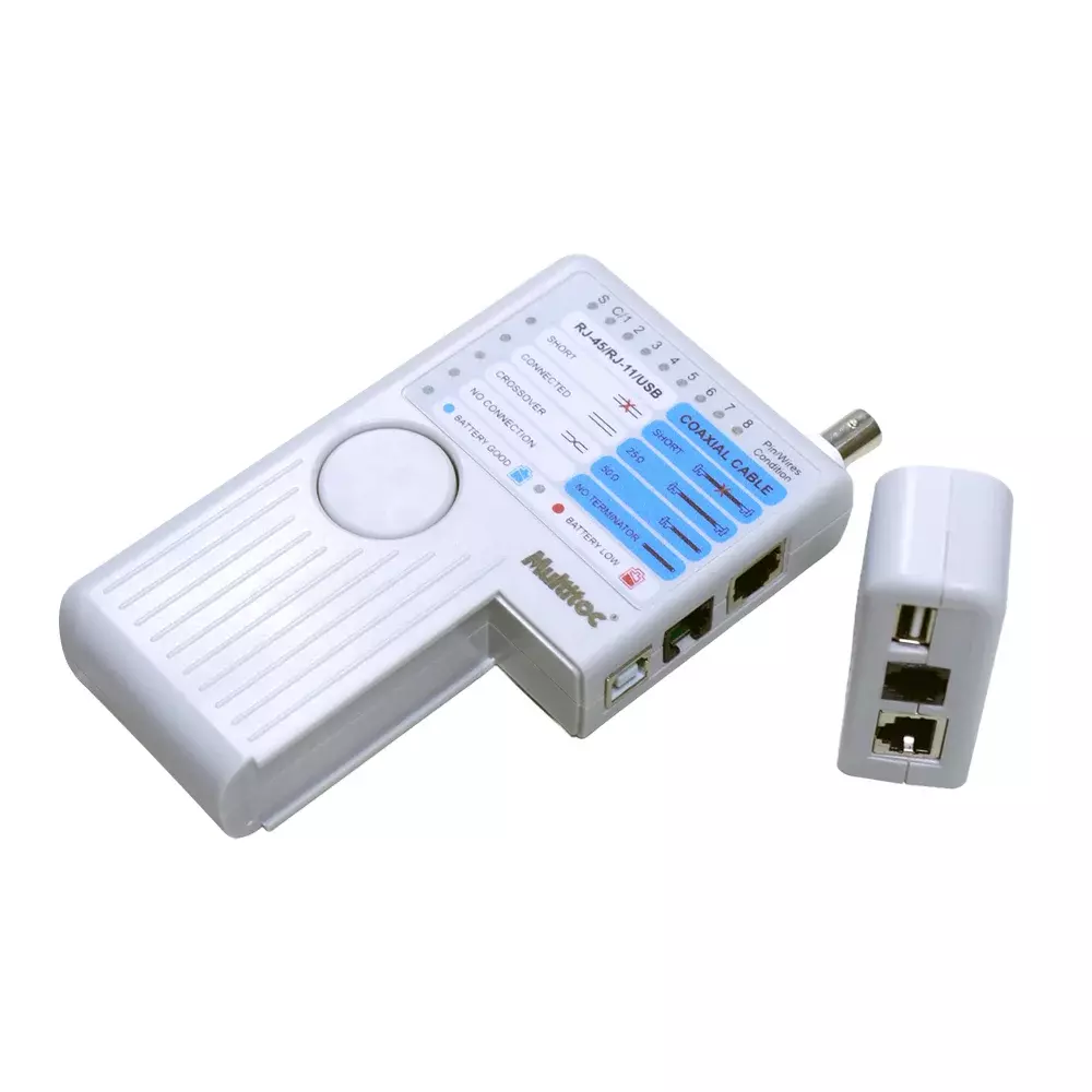 Teste de Cabo Rede Rj45/11/Usb Bnc Multitoc MT200