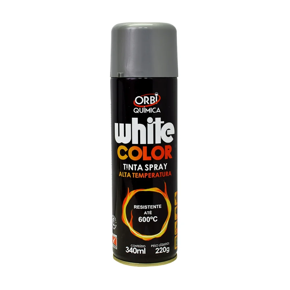 Tinta Spray Aluminio Alta Temperatura Orbi Spray 340ML Orbi WHITE COLOR