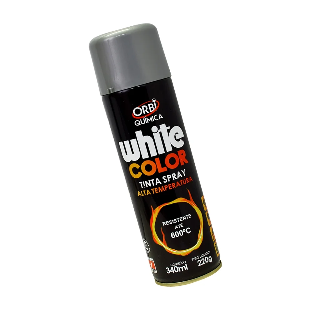 Tinta Spray Aluminio Alta Temperatura Orbi Spray 340ML Orbi WHITE COLOR