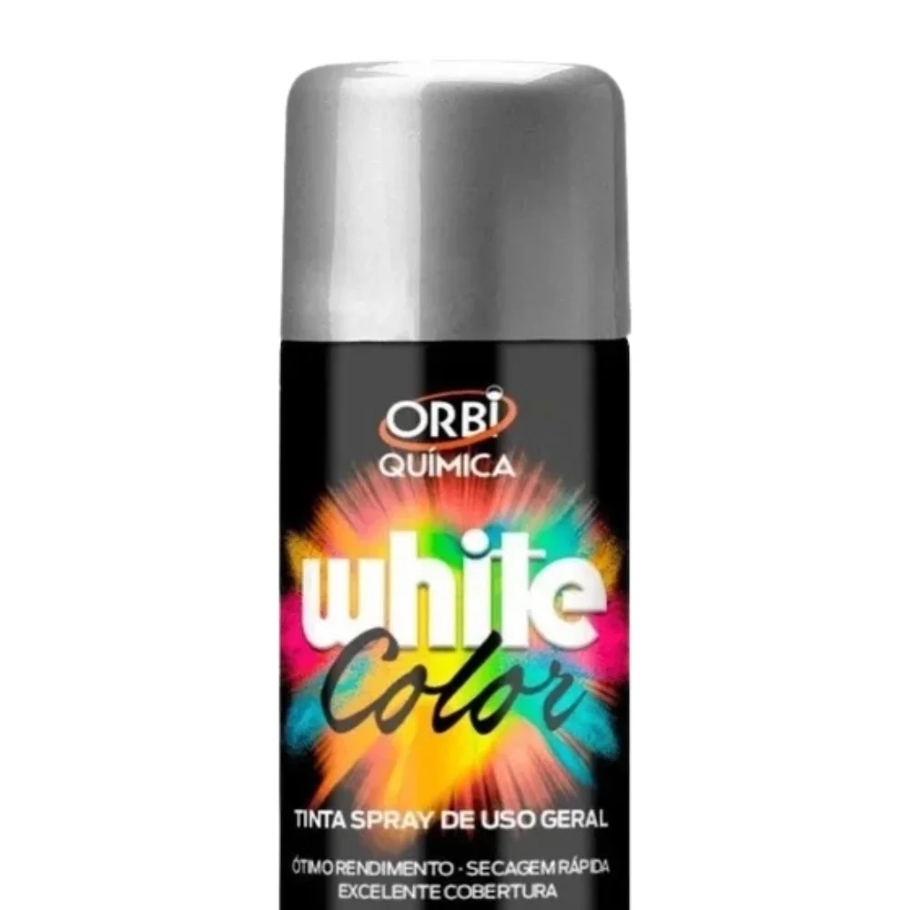 Tinta Spray Aluminio Uso Geral Orbi Spray 340ML Orbi WHITE COLOR