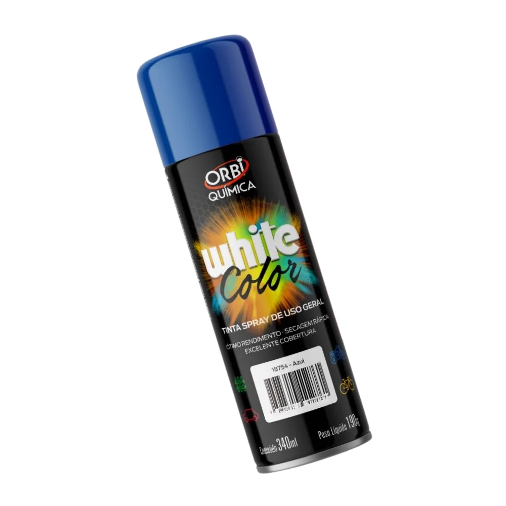 Tinta Spray Azul Uso Geral Orbi Spray 340ML Orbi WHITE COLOR
