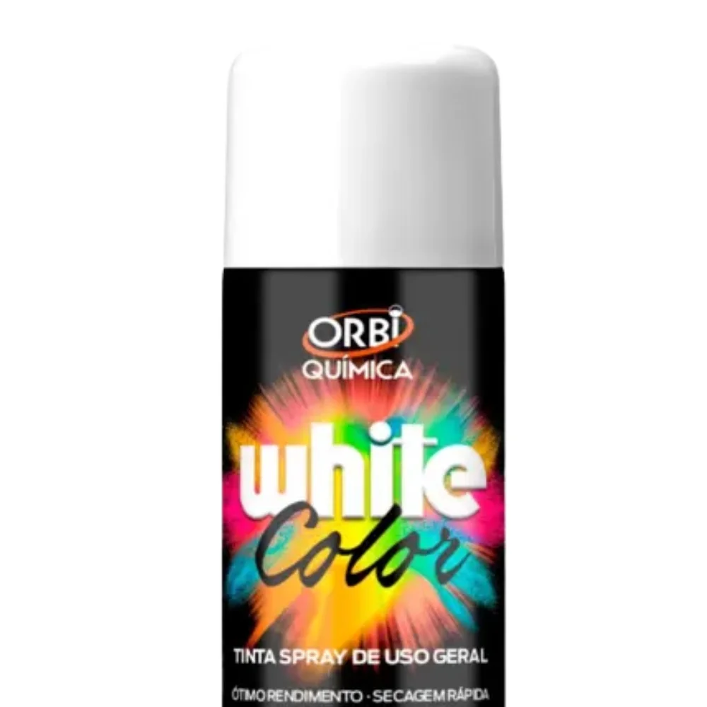 Tinta Spray Branco Brilhante Uso Geral Orbi Spray 340ML Orbi WHITE COLOR