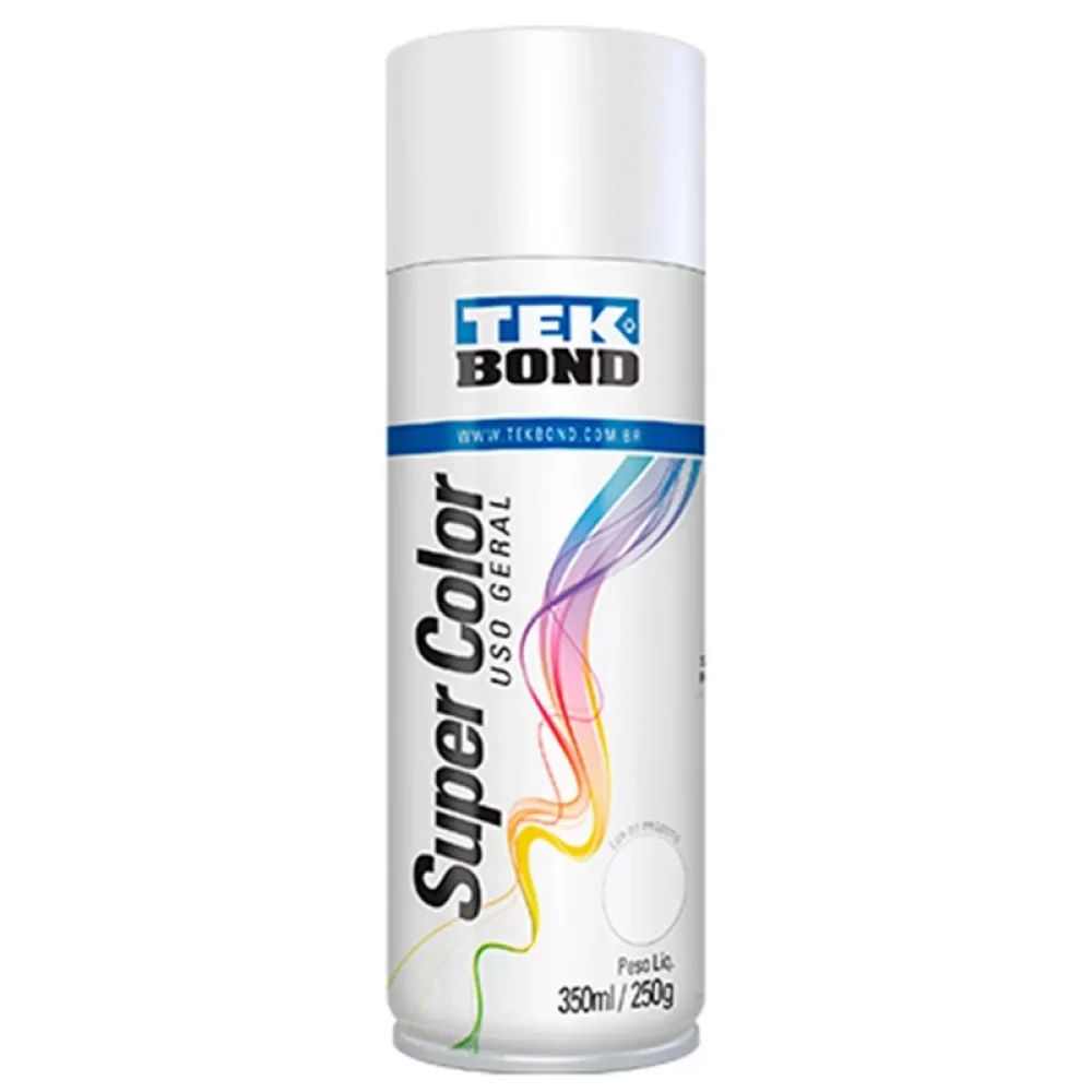 Tinta Spray Branco Fosco Uso Geral 350ML Tekbond SUPER COLOR