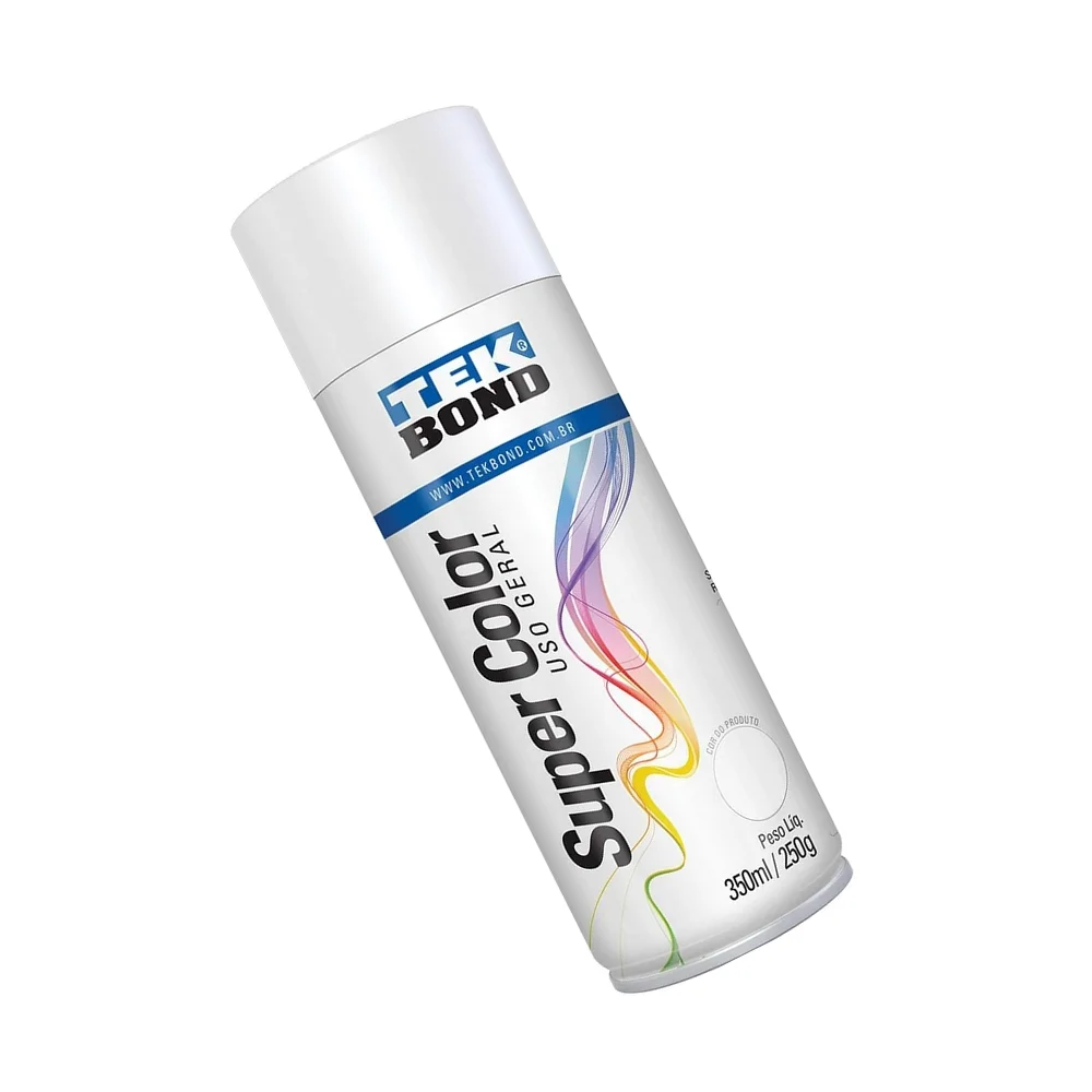 Tinta Spray Branco Fosco Uso Geral 350ML Tekbond SUPER COLOR