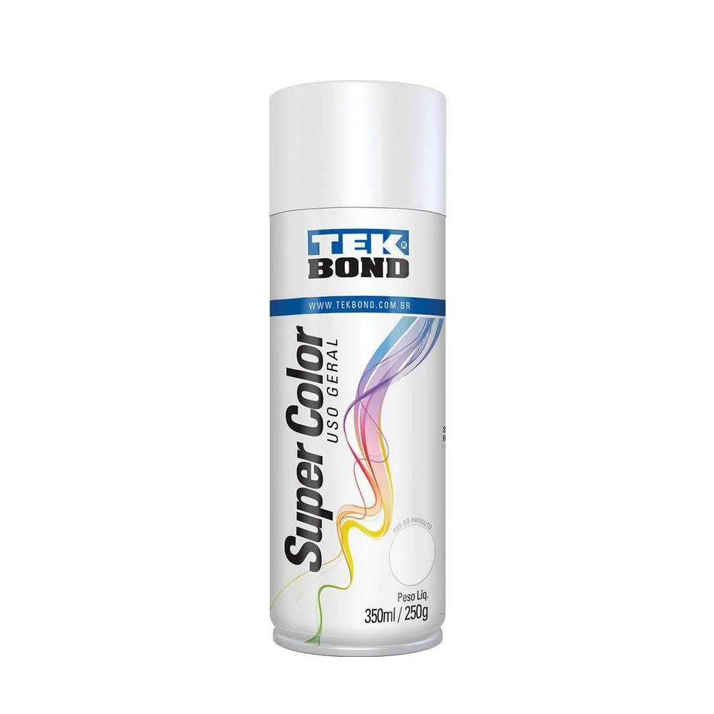 Tinta Spray Branco Fosco Uso Geral 350ML Tekbond SUPER COLOR
