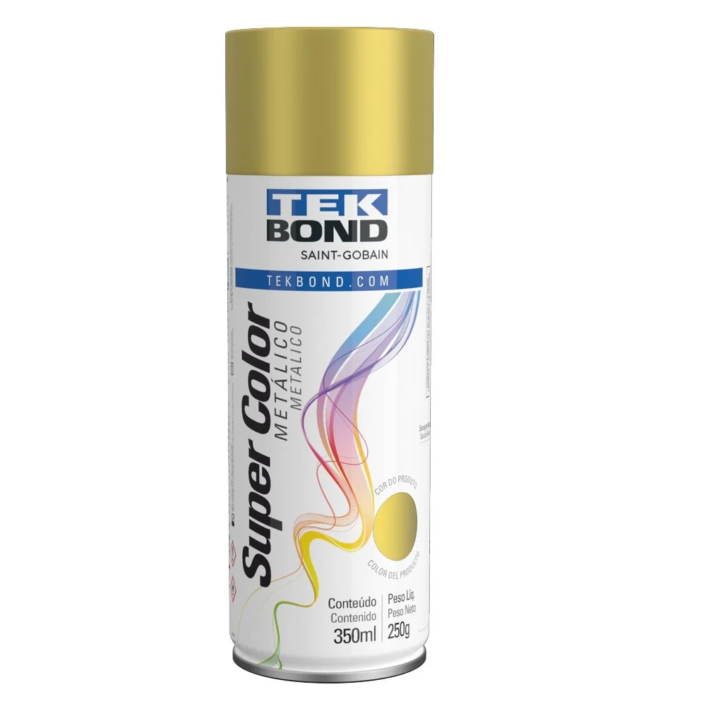Tinta Spray Dourado Metalico 350ML Tekbond SUPER COLOR