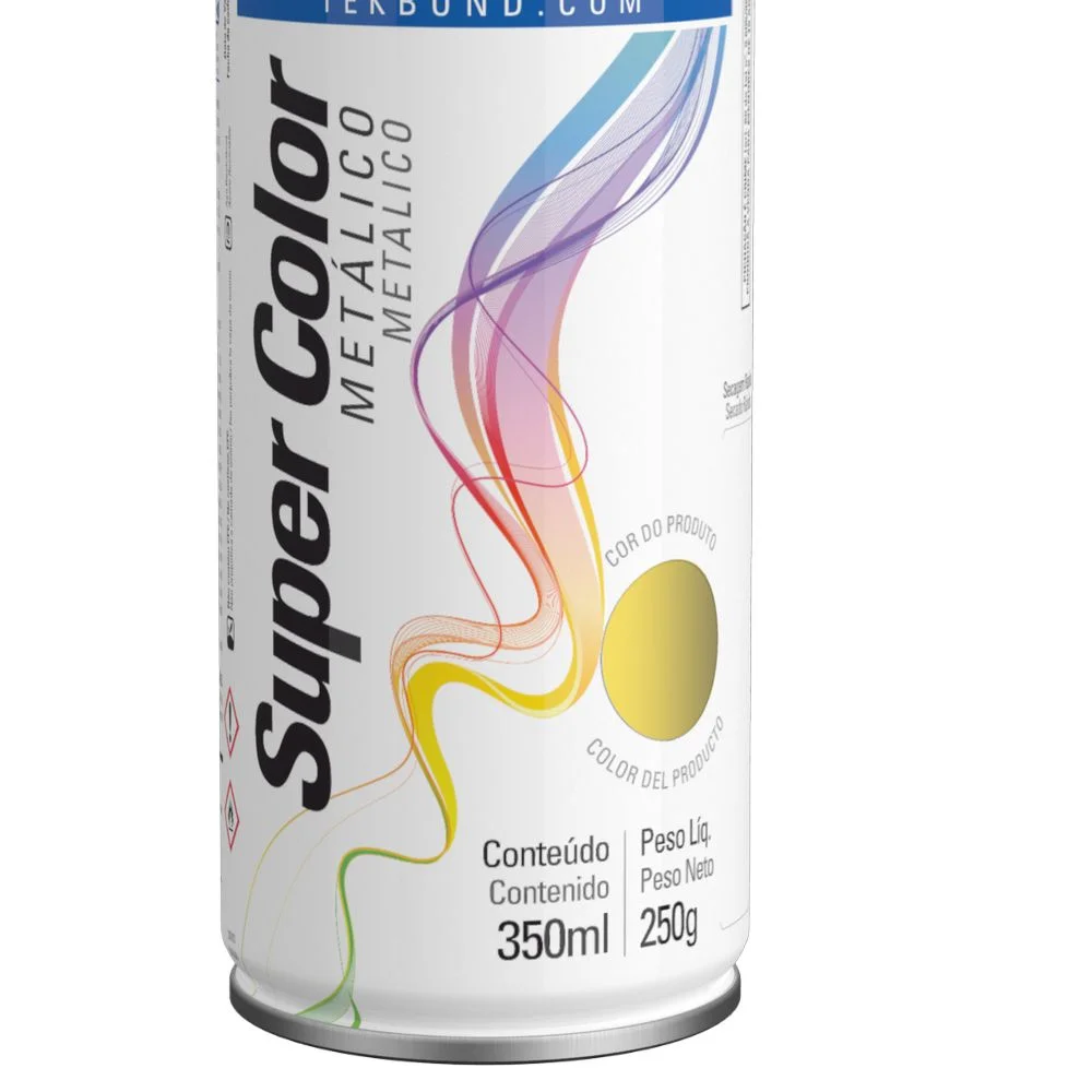 Tinta Spray Dourado Metalico 350ML Tekbond SUPER COLOR