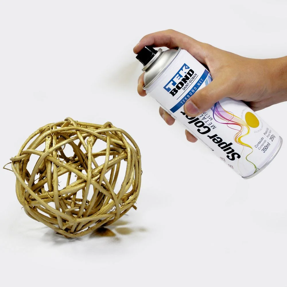 Tinta Spray Dourado Metalico 350ML Tekbond SUPER COLOR