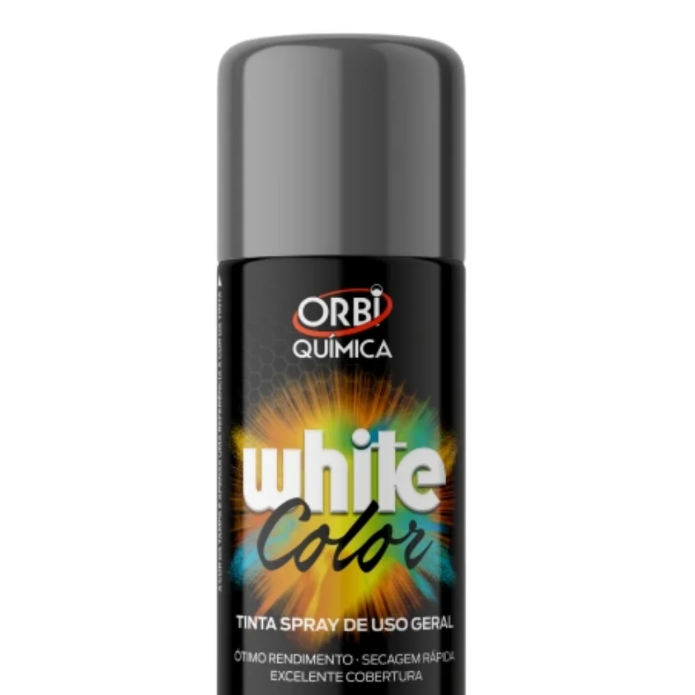 Tinta Spray Grafite Brilhante Uso Geral Orbi Spray 340ML Orbi WHITE COLOR
