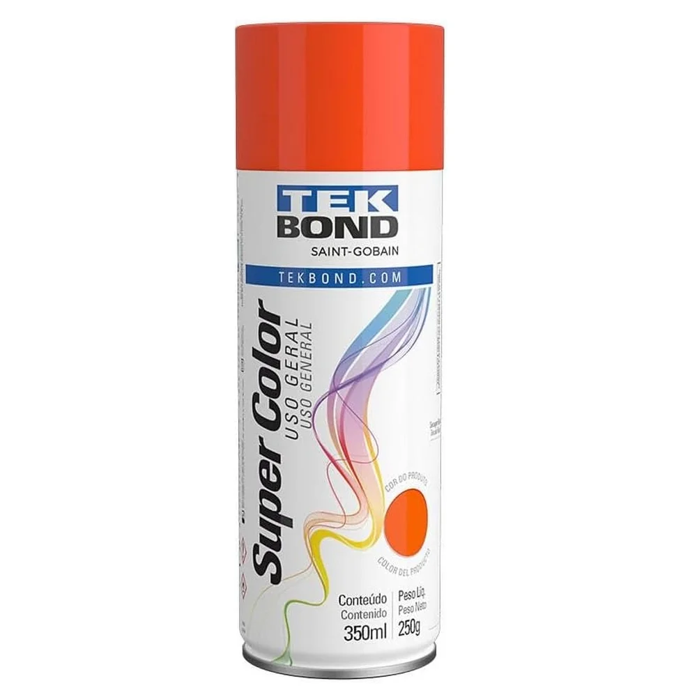 Tinta Spray Laranja Uso Geral 350ML Tekbond SUPER COLOR