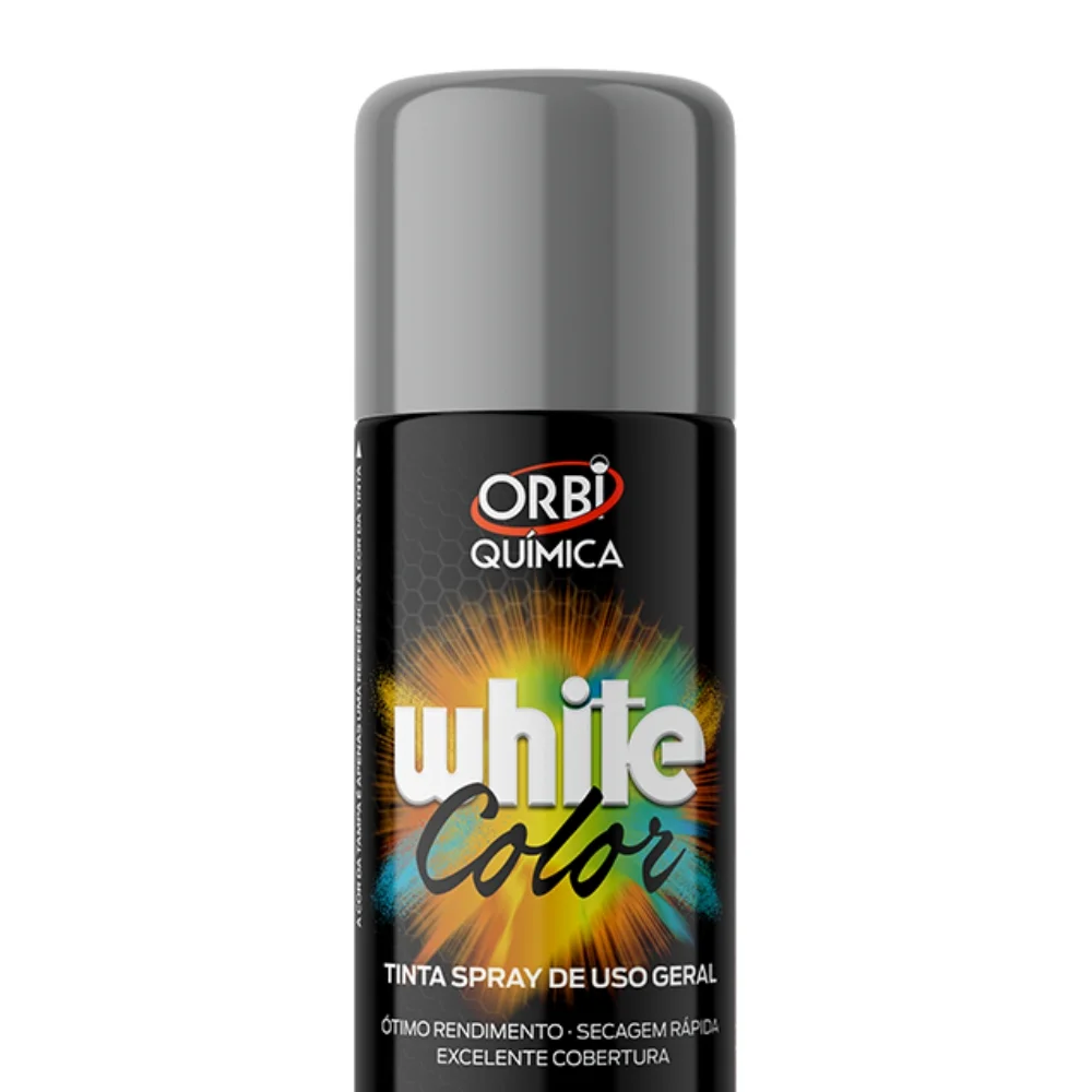 Tinta Spray Prata Uso Geral Orbi Spray 340ML Orbi WHITE COLOR