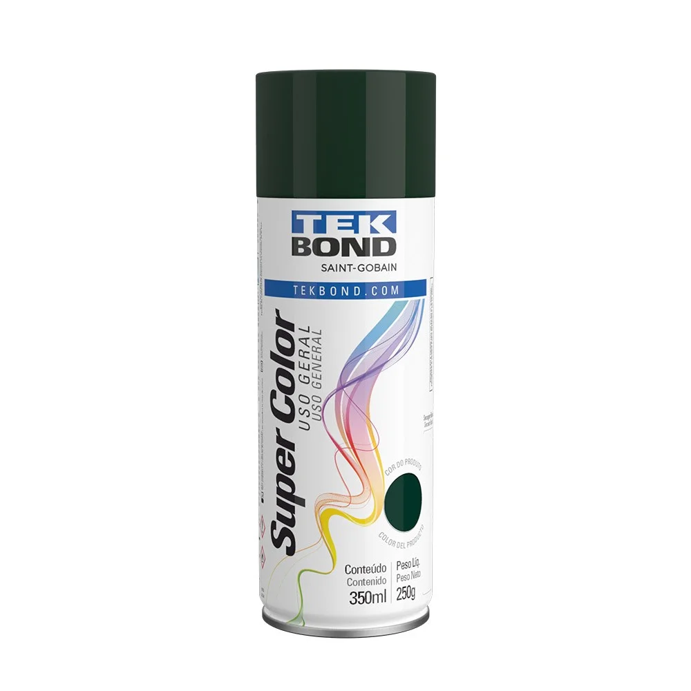 Tinta Spray Verde Escuro Uso Geral 350ML Tekbond SUPER COLOR