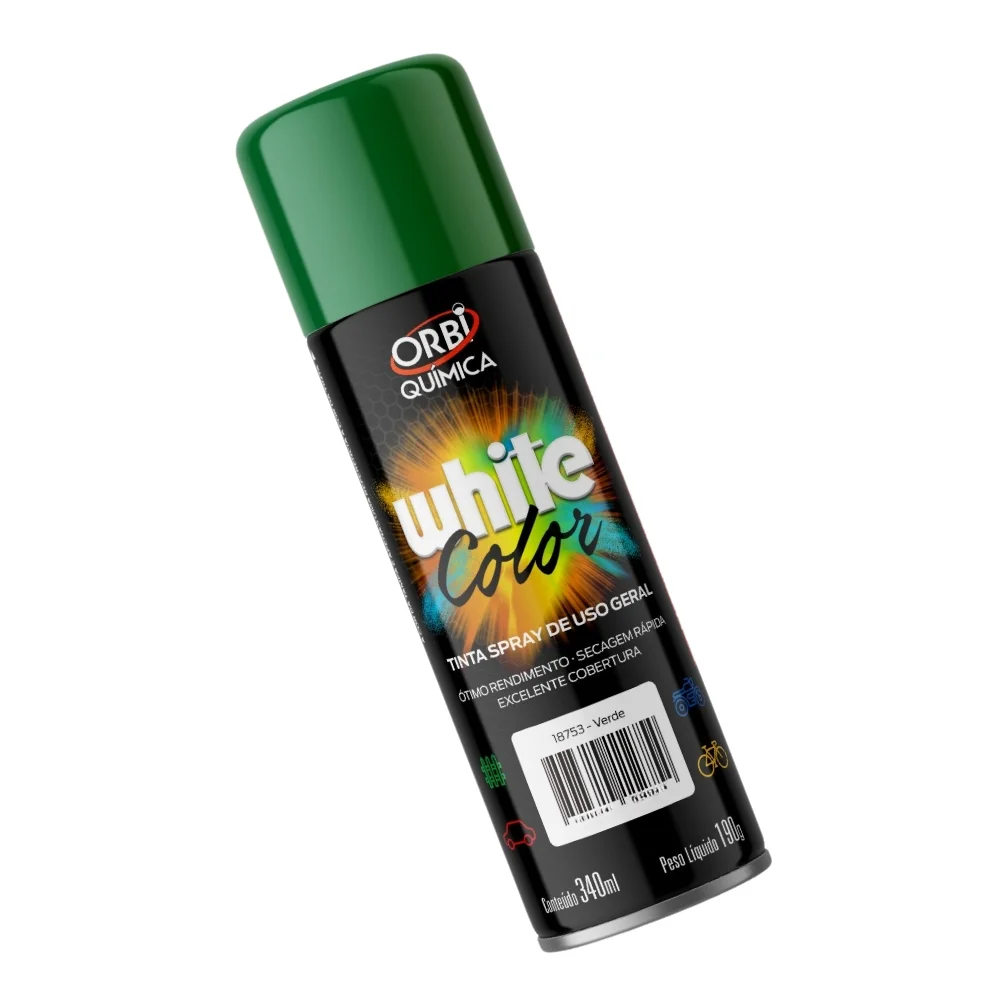 Tinta Spray Verde Uso Geral Orbi Spray 340ML Orbi WHITE COLOR