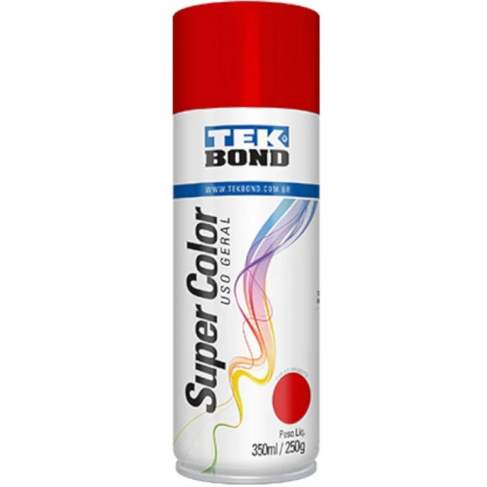Tinta Spray Vermelho Uso Geral 350ML Tekbond SUPER COLOR