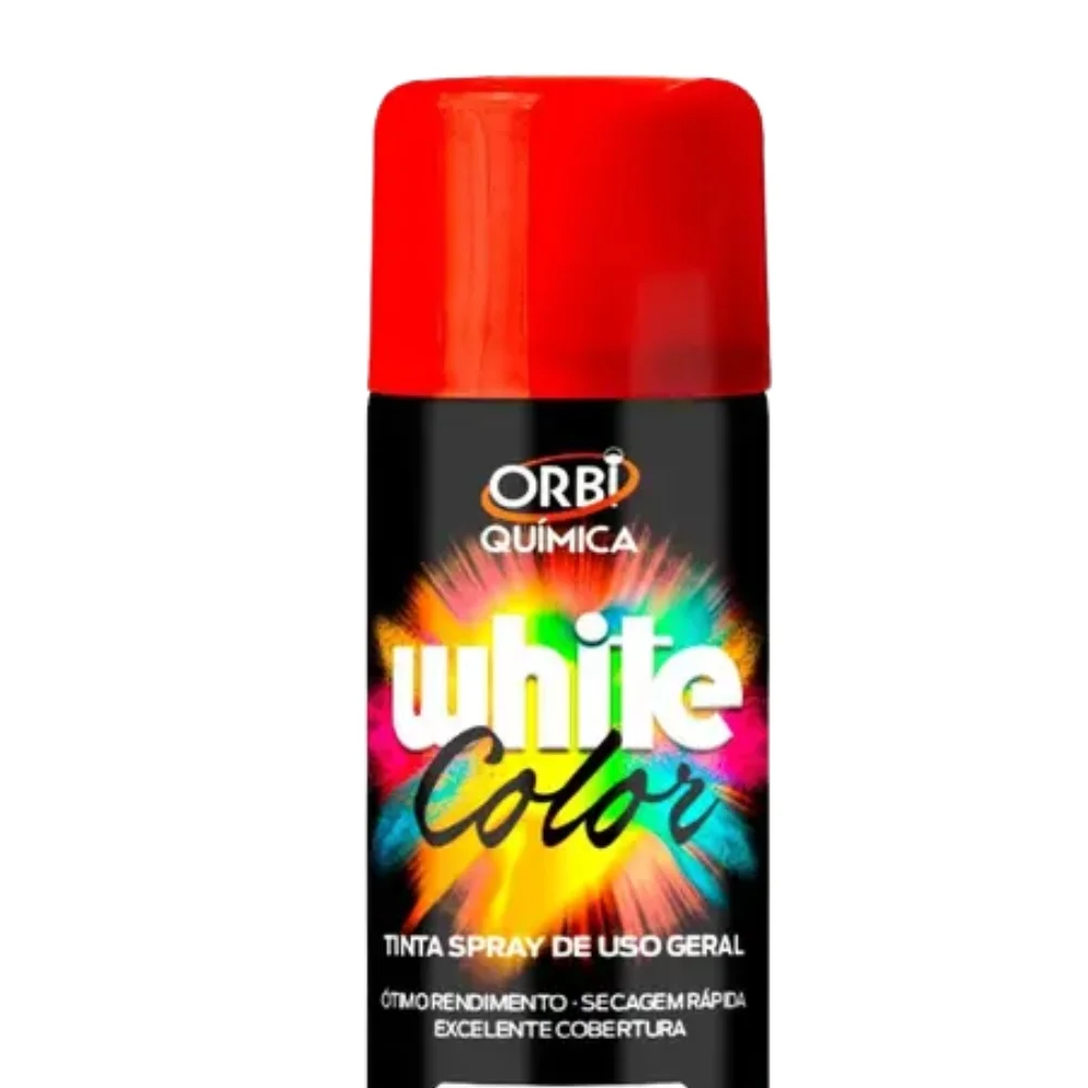 Tinta Spray Vermelho Uso Geral Orbi Spray 340ML Orbi WHITE COLOR
