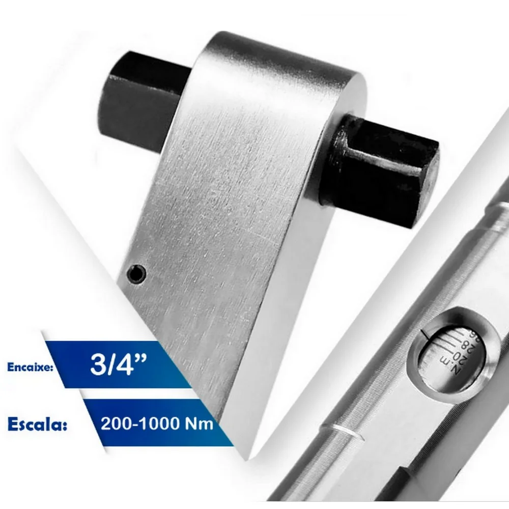 Torquimetro de Estalo Encaixe Duplo 3/4" 200-1000NM Tramontina Pro 44506/404