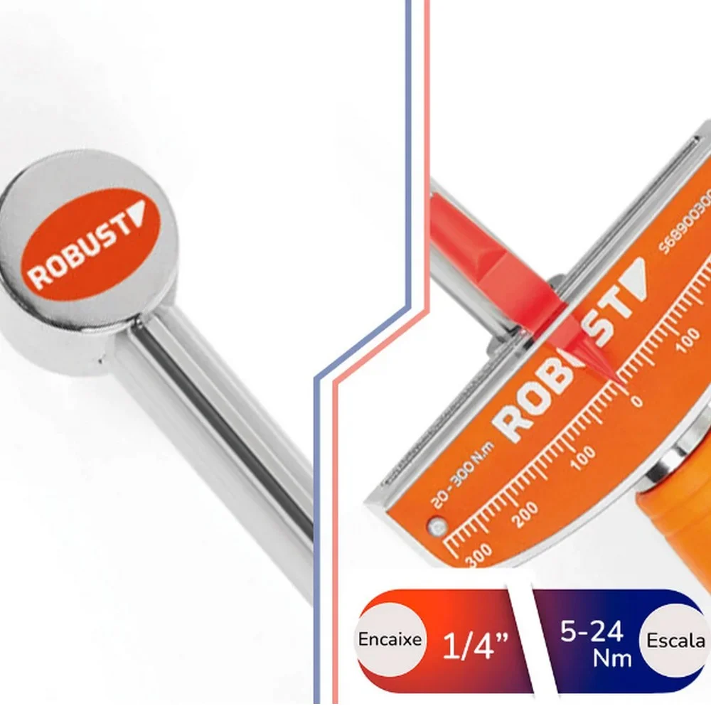 Torquimetro de Vareta Encaixe 1/2" 20-300NM Robust S68900300