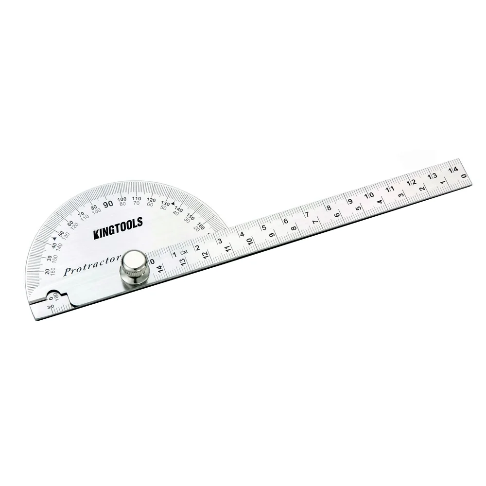 Transferidor de Angulo Tipo Meia LUA com Lamina 145MM 180 GRAUS Kingtools 600090
