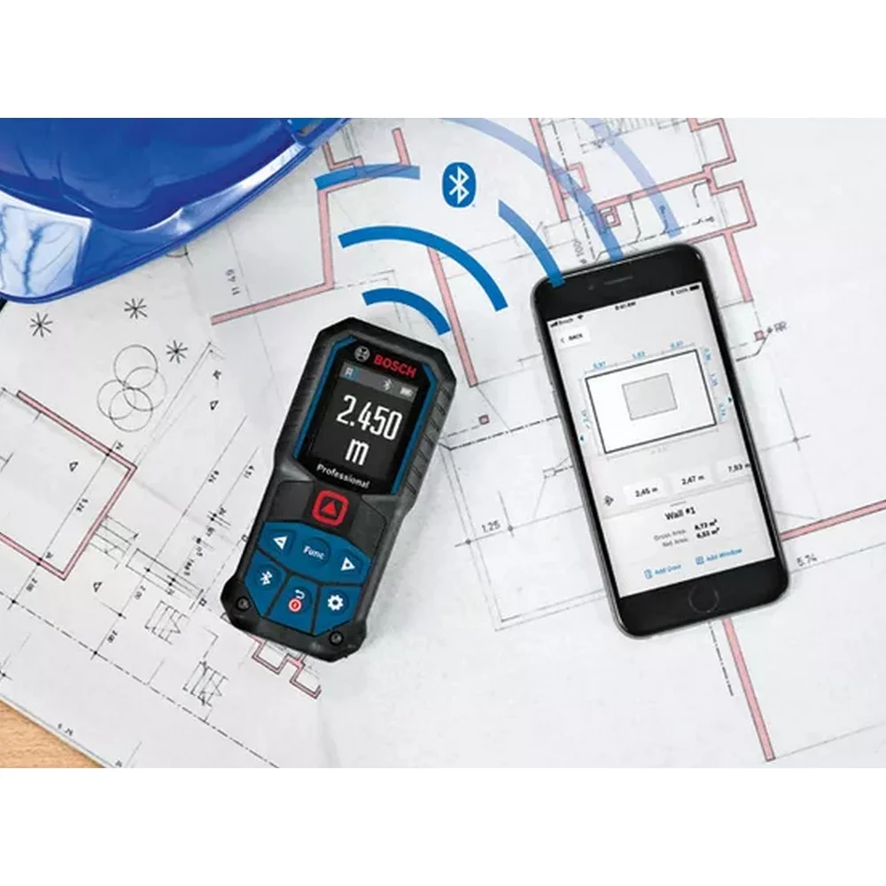 Trena a Laser Digital com Bluetooth Laser Vermelho 50M Bosch GLM 50-27 C