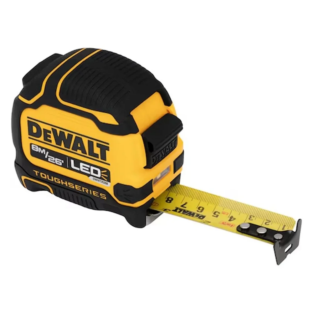 Trena de Aco Caixa Plastica Com LED Graduacao Em MM/POL Trava e Presilha 8MX1" Dewalt DWHT35268M