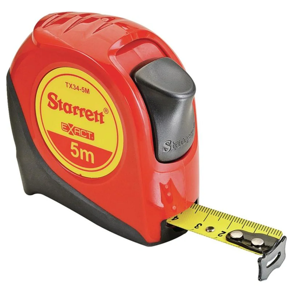 Trena de Aco Caixa Plastica Emborrachada Graduacao Em MM/POL com Trava e Presilha 5MX3/4" Starrett KTX34-5ME-S