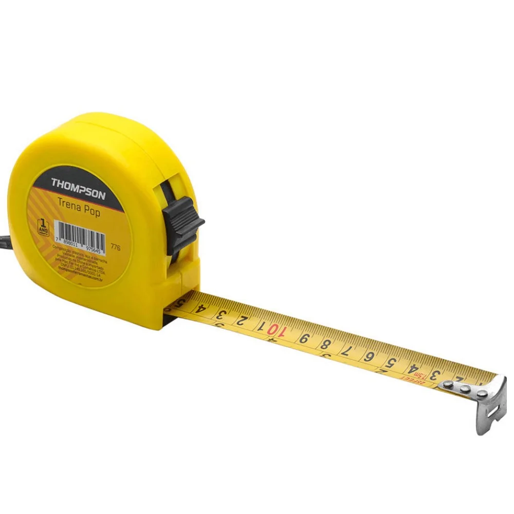Trena de Aco Caixa Plastica Graduacao Em MM com Trava e Presilha 5MX3/4" Thompson 774