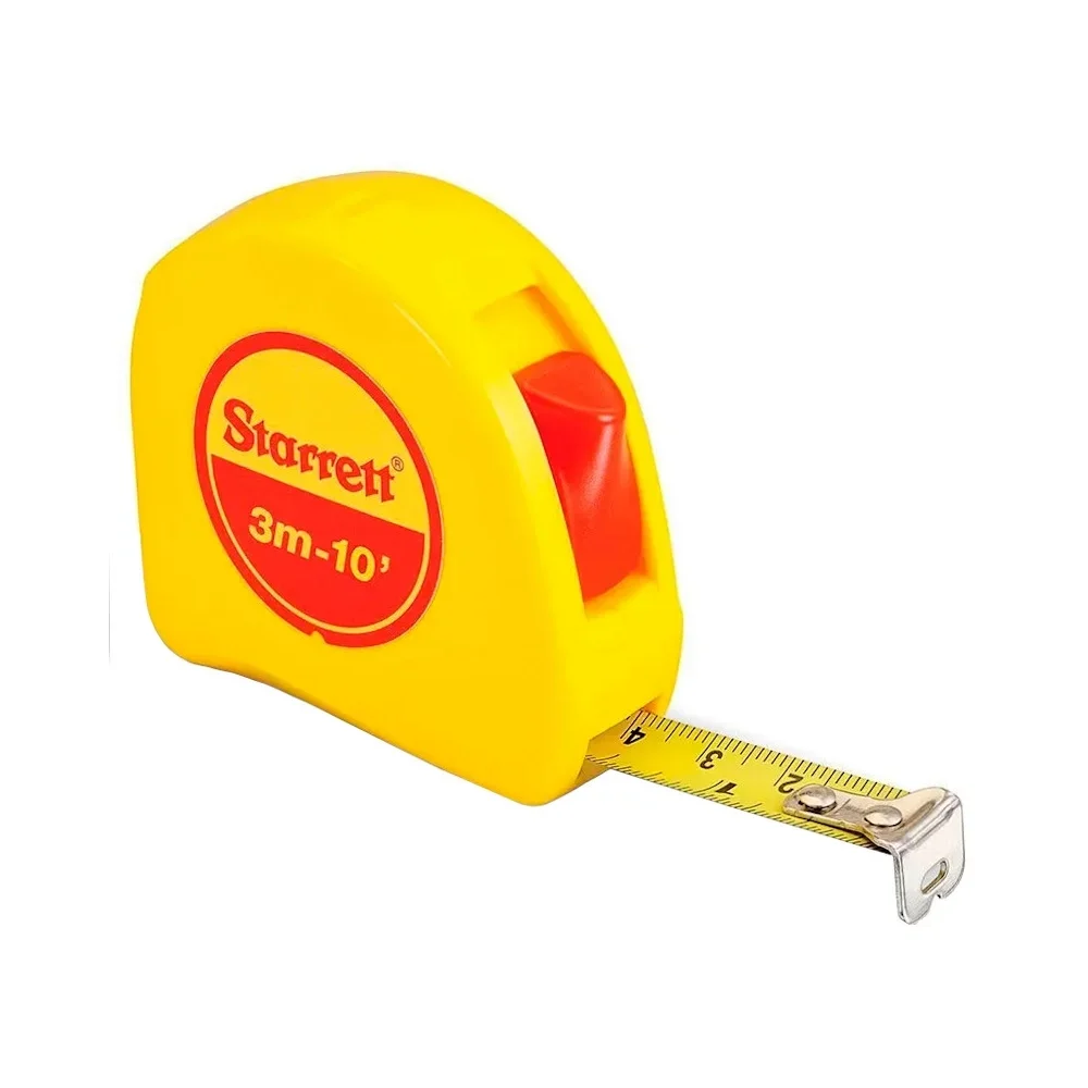 Trena de Aco Caixa Plastica Graduacao Em MM/POL com Trava e Presilha 3MX1/2" Starrett STS12-3ME