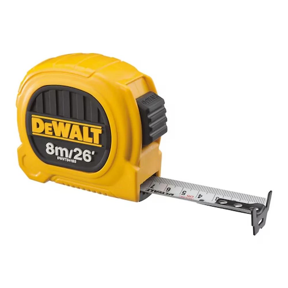 Trena de Aco Caixa Plastica Graduacao Em MM/POL com Trava e Presilha 8MX1" Dewalt DWHT34193L