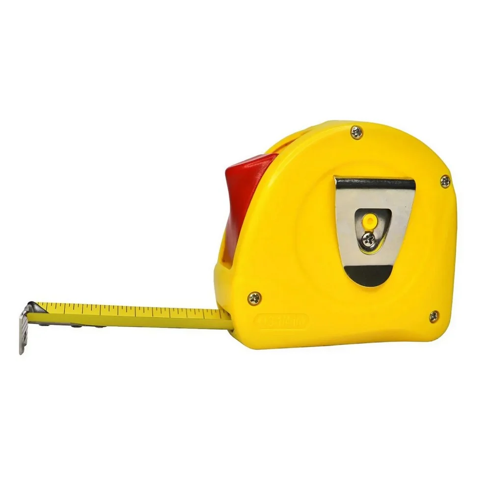 Trena de Aco Caixa Plastica Graduacao Em MM/POL com Trava e Presilha 8MX1" Starrett STS1-8ME