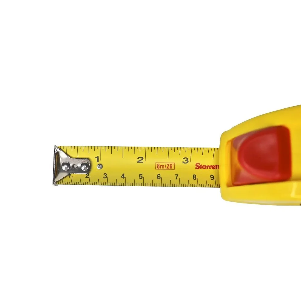 Trena de Aco Caixa Plastica Graduacao Em MM/POL com Trava e Presilha 8MX1" Starrett STS1-8ME