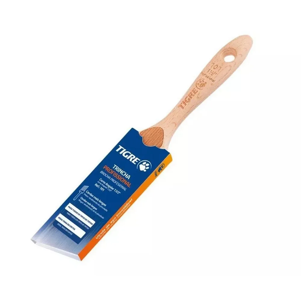 Trincha para Pintura Cerda Longa Angular Sintetica PRO para Todos OS Tipos de Tinta 1.1/2" Tigre 101