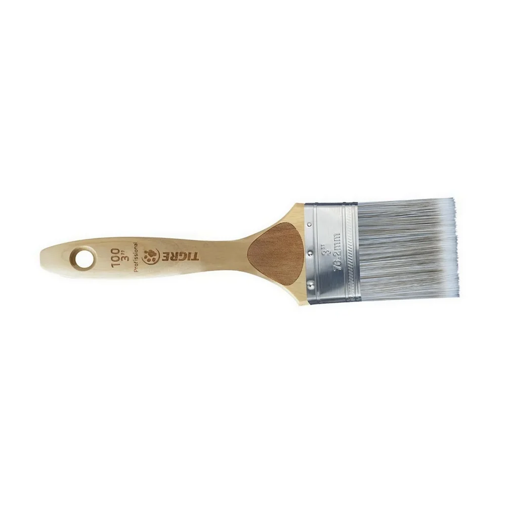 Trincha para Pintura Cerda Longa Reta Sintetica PRO para Todos OS Tipos de Tinta 3" Tigre 100